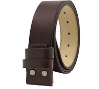 Fopytu Mens Belt No Buckle Leather Belt Pin Lock Snap-on Strap for Trousers or Pants for Men Length-120cm Width-3.8cm