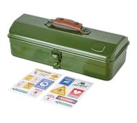 Fopytu Metal Tool Box, Multifunction Iron Toolbox, Portable Tool Box with Stickers Repair Tool Storage Box Container with Metal for Tool Storage