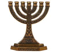 Fopytu Mini 7-branch Menorah Candle Holder for Shabbat,Tabernacle, Jewish Candle Holder Home Decor Ornaments Table Centerpiece Display