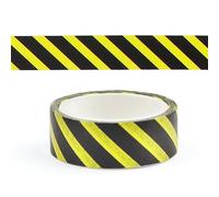 Fopytu Mini Black & Yellow Hazard Warning Safety Stripe Tape, Safety Caution Tape Roll Diy Traffic Sign Sticker for Kids Walls, Floors, Pipes and Equipment