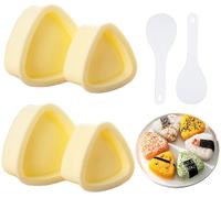 Fopytu Onigiri Mold, Rice Ball Mold Makers, Triangle Sushi Mold Making Kit with Rice Spoon for Home Diy Japanese Boxed Meal or Children Bento