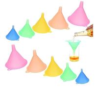 Fopytu Plastic Funnel Set, 10 Pcs Multipurpose Funnels Wide Mouth Funnel, Rainbow Colours Kitchen Funnel Set for a Variety of Bottles, Cans