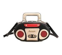 Fopytu Retro Radio Shape Crossbody Bag Pu Leather Vintage Evening Purses Shoulder Bag Messenger Bag Wallet for Girls Women