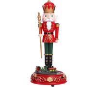 Fopytu Rotating Train Nutcracker Lighted Music Box Tabletop Decoration LED Christmas Nutcracker Soldiers with Trains Musical Box Gift for Christmas Home Decor