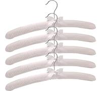 Fopytu Satin Padded Hangers Foam Padded Hangers for Clothing, 5 Pcs Premium Coat Hangers for Closet, Bride Hanger for Wedding Dress, Sweater Hangers