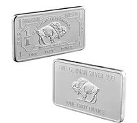 Fopytu Silver Bar Uncirculated Rectangle Electroplated Buffalo Embossed Pattern Coin for Souvenir Collection
