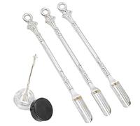 Fopytu Snuff Spoon 3pcs Powder Scoop Mini Medicine Spoon Pendants Necklace for Sniffe Bottle Smoking Kitchen Accessories 80mm