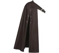 Fopytu Steampunk Shawl Half Shoulder Cloak Shrug Cape, Unisex Medieval Halloween Costume with Silver Shoulder Buckle, One-shoulder Cape for Cosplay