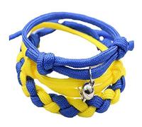 Fopytu Ukraine Bracelet, 3 Pcs Yellow Blue Ukrainian Braided Cuff Wristband Woven Wristlet Jewelry Gifts for Women Men