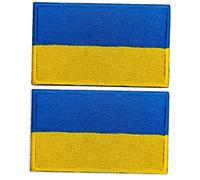 Fopytu Ukraine Embroidered Patch, 2 Pcs Ukrainian Flag Patches Applique Yellow Blue Badge Emblem Armband for Clothes Backpack Cap Pant
