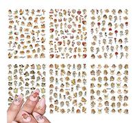 Fopytu Valentines Day Angel Nail Art Stickers 6 Sheets Self-adhesive Nail Decals Heart Design Manicure Tips Nail Decor for Women Girls