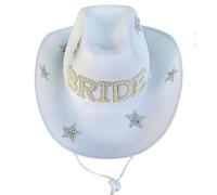 Fopytu Western Cowboy Hat with Sequins Pearl Bride Cowboy Hat Tiara Cowgirl Cap Cosplay Costume Carnival Halloween Theme Party Dress Up