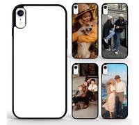 FOQENCCI 5PCS Case Compatible with iPhone XR Sublimation Case DIY Blank Printable Heat Press Phone Cover for Women Soft TPU + Aluminum Anti-Slip Custom Phone Case Black