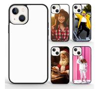 FOQENCCI 5PCS Shockproof Case for iPhone 13 Mini Sublimation Blank DIY Printable Heat Press Phone Cover,Soft Slim Rubber + Aluminum Anti-Scratch Drop Protection Cover for Women Girls Boys Men Black