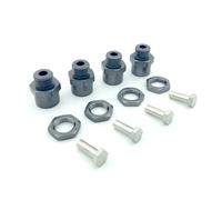 For 1/10 1/8 4PCS Aluminum Alloy Hex Adapter 12mm To 17mm Wheel Hubs Extension Conversion Nuts RC Car Upgrade Tires Models Upgrades Parts(Dark Grey)