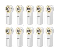 For 1/10 RC Car Crawler For AXIAL SCX10 D90 D110 For Tamiya CC01 For Racing 10Pcs Metal M3 19MM Aluminum Link Tie Rod End Ball Joint RC Spare Part(Silver)