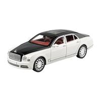 For 1:24 Bentley Mulsanne Alloy Car Model, Collector's Edition, Realistic Model With Sound And Light Effects, Toy Car Collectible(White)