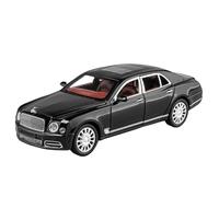 For 1:24 Bentley Mulsanne Alloy Car Model, Collector's Edition, Realistic Model With Sound And Light Effects, Toy Car Collectible(Black)