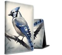 for 10.1" Amazon Fire HD 10 Tablet (5th/7th/9th Generation,2015/2017/2019 Release),BEOTIWAD Shockproof Slim PU Leather Multi-Angle Stand Cover with Auto Sleep/Wake,Blue Jay Bird