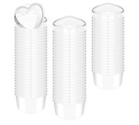 For 100 Pcs 24 Oz Valentines Day Heart Shaped Containers Plastic Box With Lids Reusable Small Portio
