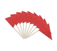 For 100 Pcs Solid Toothpick Flags Small Mini Plain Color Red Red