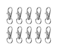 For 10pcs Metal Clasp Swivel Trigger Clips Snap Hooks Key Ring Bags Diy Craft Silver
