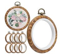 For 10pcs Round Embroidery Hoops 3 Inch Imitated Wood Embroidery Display Frame Kits For Diy