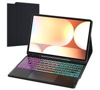 for 12.4 inch Samsung Galaxy Tab S9 FE+/S9+ /S10+ Plus Case with Keyboard : One-click DEX Mode, Rainbow Backlit, Multi-Touch Trackpad, Flip Stand Case with S-PEN Holder, 2 Wireless Channels Keyboard