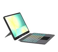 for 13.1 inch Samsung Galaxy Tab S10 FE+ Plus 2025 Keyboard Case : Rainbow Backlit Keyboard with Smart Touchpad | Auto Sleep/Wake Magnetic Detachable Keyboard Cover with S-Pen Holder, Black