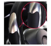 For 14.5-15inch Shiny Skin PU Leather Dynamic Car Accessories Without Inner Ring Steering Wheel Cover Suitable(Black blue)