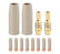 For 15AK Coating Protection Nozzle Set 12PCS with Advanced Copper Clips and Lightweight Design for Optimal Welding Efficiency