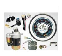 For 170F 173F 178F 186F 188F 192F Diesel 5KW Starter Motor Flywheel Ring Gear Start Conversion Kit Electric Starter Motor(178F CCW)