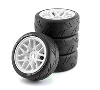 For 17mm 1/8 On Highway Coupler Flat-out GT Tire Rc Car For Racing Trucks Tracked Vehicles Parts Accessory Upgrades Replacement And Repair RC Wheels Rims(White)