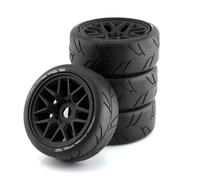 For 17mm 1/8 On Highway Coupler Flat-out GT Tire Rc Car For Racing Trucks Tracked Vehicles Parts Accessory Upgrades Replacement And Repair RC Wheels Rims(Black)