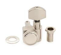 For 18:1 Ratio 2-Pin Full Sealed Locking Machine Head Tuner Tuning Peg Key with Hex Button for Fen-der Guitar(1 Pc L Nickel)