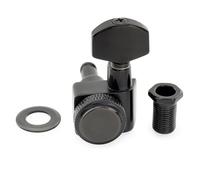 For 18:1 Ratio 2-Pin Full Sealed Locking Machine Head Tuner Tuning Peg Key with Hex Button for Fen-der Guitar(1 Pc L Black)