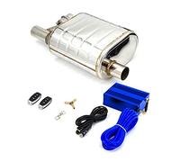 For 2" 2.5" 3'' Inch Exhaust Muffler With Dump Valve Stainless Steel Electric Cutout Remote Control Set Or OBD Car Tail Throat Exhaust Pipe(76MM Left with Pump)