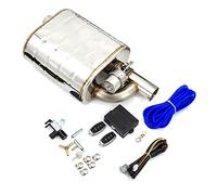 For 2" 2.5" 3'' Inch Exhaust Muffler With Dump Valve Stainless Steel Electric Cutout Remote Control Set Or OBD Car Tail Throat Exhaust Pipe(76MM Left andcontrol)