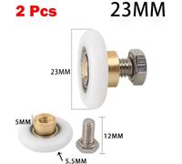 For 2 Shower Door Rollers with Nylon Wheels Compatible with Various Glass Thickness and Hole Sizes (23mm)