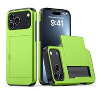 For 2025 New Phone Case, Slide Card Holder Wallet Cover, 10 Colors, Military Protection(Choose 17/17 Air/17 Pro/17 Pro Max) Green