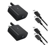 For 25W Samsung Super Fast Charger, USB C Charger Plug and 1M Cable Type C Compatible for Samsung GalaxyS25/S24/S23/S22/S21/S20/A17/A16/A15/A14/A32/A33/A34/A35/A36/A56/A55A/54/A53/A52 (Pack of 2)