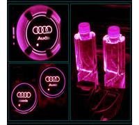For 2pcs Audi Led Car Cup Bottle Holder Pad Mat Auto Atmosphere Interior Lights