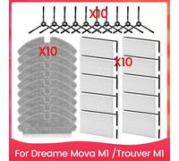 For 30pcs Side Brush Mop Cloth And Filter Kit For Dreame Mova M1 Trouver M1 Vacuum Cleaner Accessori