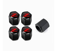 for 350Z 370Z Z Z33 Z34 Black Metal Tire Valve Stem Cap Covers Air Valve Cap Set Dust Proof Leak-Proof Air Cover Logo Styling Car Accessories(Pack of 5)