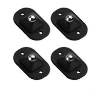 For 360 Degree Rotating Caster Wheels for Furniture and Storage Boxes, Built with Stainless Steel and ABS, Rust Resistant and Long Lasting, 4 Wheels (Black)