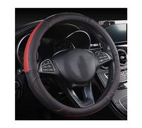 For 37-38cm Top Layer Leather Car Steering Wheel Automotive Interior Accessories Anti-slip Steering Wheel Proter(Red)