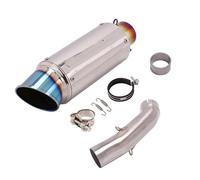 For 390 For Adventure For DUKE For 250 390 ADV For SVARTPILEN For 401 2020-2022 Motorcycle Exhaust Modify Mid Link Pipe DB Killer Motorcycle Exhaust End Silencers(Blue Silver)