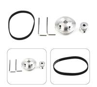 For 3D Printer Accessory Kit 2GT Timing Belt 200mm Closed Loop with 20 Teeth and 60 Teeth Aluminum Pulleys for Prusa MendelMax Reprap Models