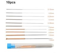 for 3D Printer Nozzle Cleaning Kit 10pcs 0.4mm Stainless Steel Needles for FDM Printers Unclogging Filament Jams Extruder Maintenance Tool Silver