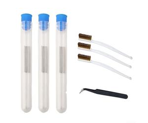 For 3D Printer Nozzle Cleaning Kit Includes 30 Pcs 0.4mm Cleaning Needles Tweezers and Dual Material Brushes